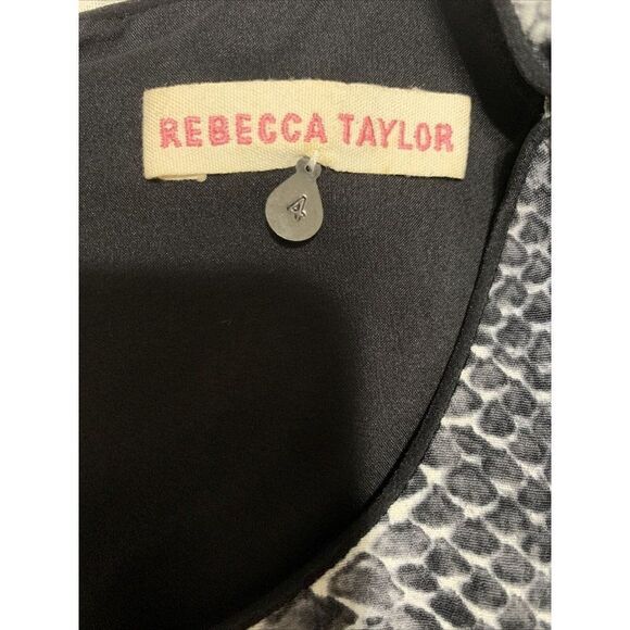 rebecca taylor Authentic black white snake reptile print tank mini dress 4 small - Picture 4 of 6